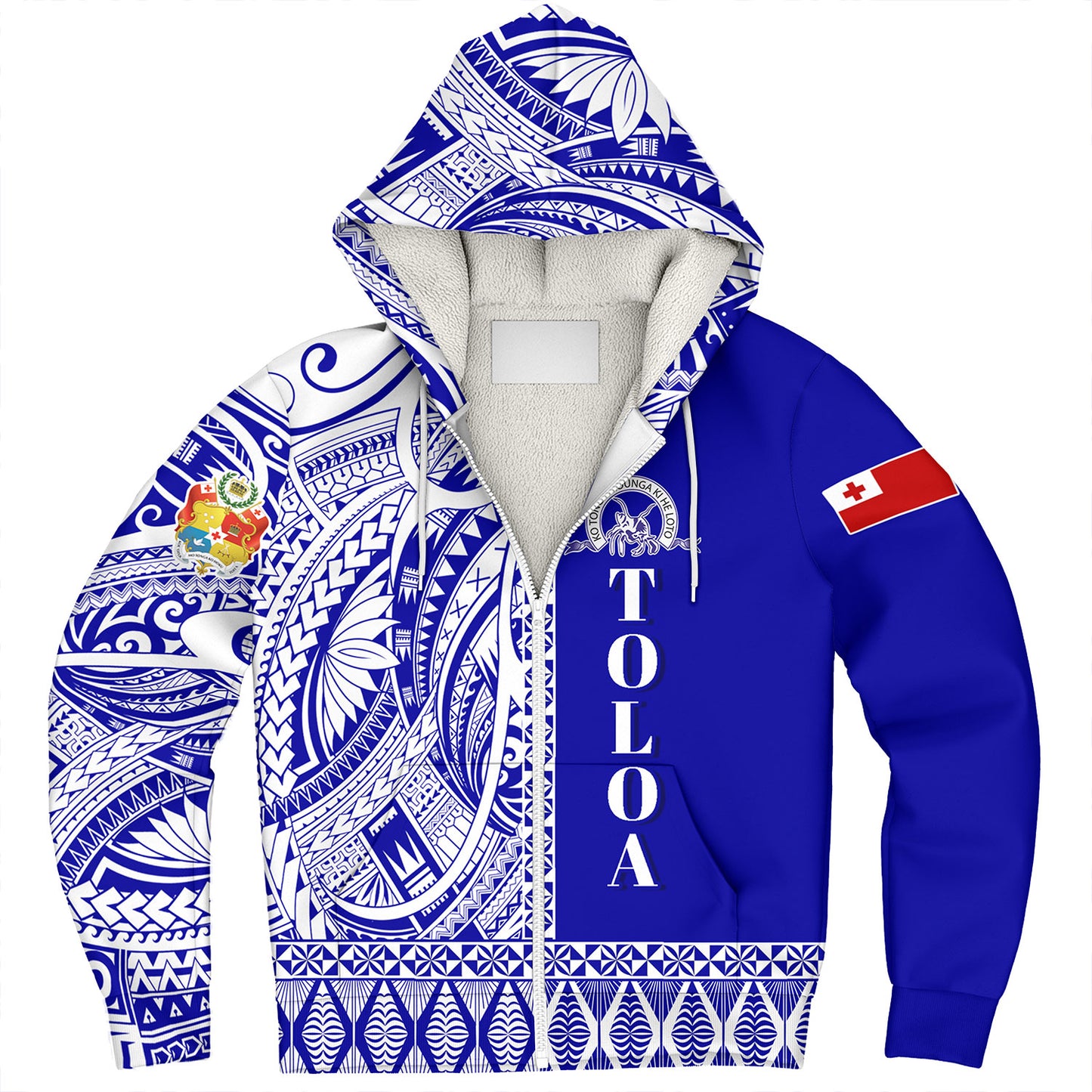 Tonga Custom Personalised Sherpa Hoodie Tupou College Toloa Simple Ngatu Patterns