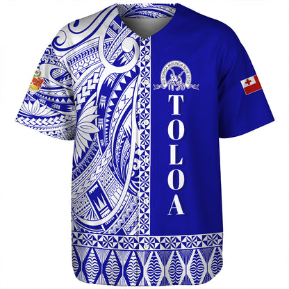Tonga Custom Personalised Baseball Shirt Tupou College Toloa Simple Ngatu Patterns