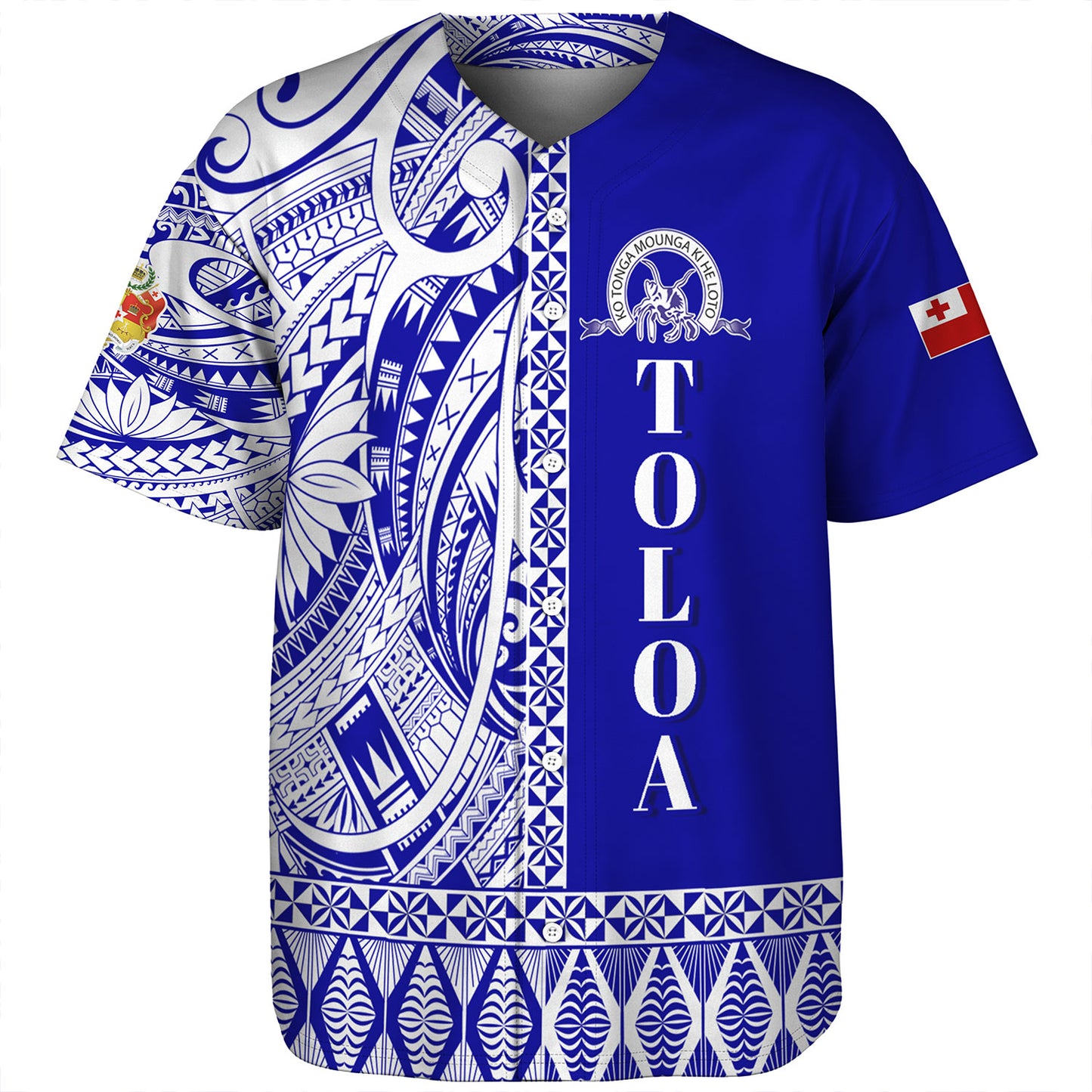 Tonga Custom Personalised Baseball Shirt Tupou College Toloa Simple Ngatu Patterns