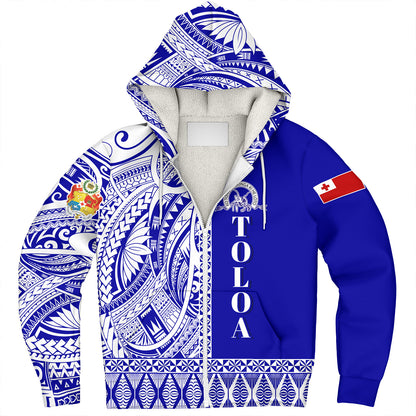 Tonga Custom Personalised Sherpa Hoodie Tupou College Toloa Simple Ngatu Patterns