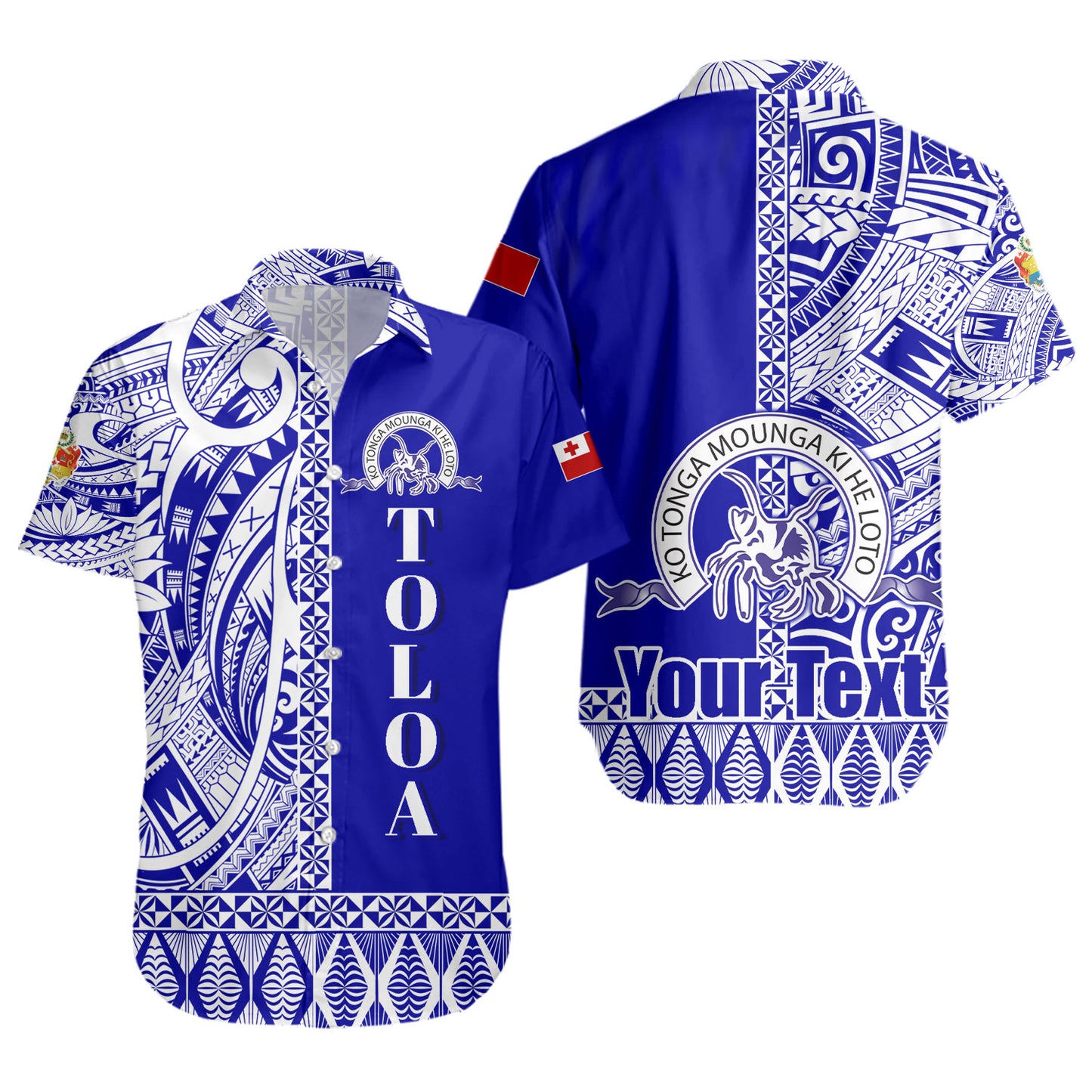 Tonga Custom Personalised Short Sleeve Shirt Tupou College Toloa Simple Ngatu Patterns