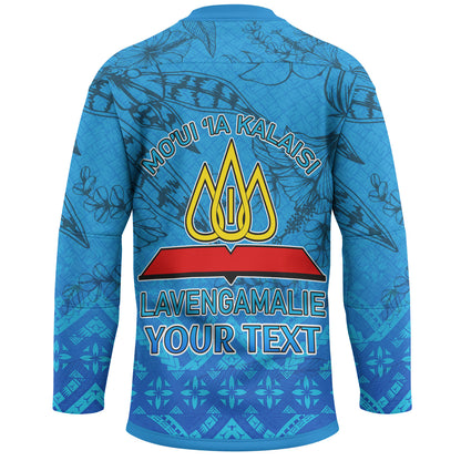 Tonga Custom Personalised Hockey Jersey - Lavengamalie College Logo With Tropical Flowers Hockey Jersey