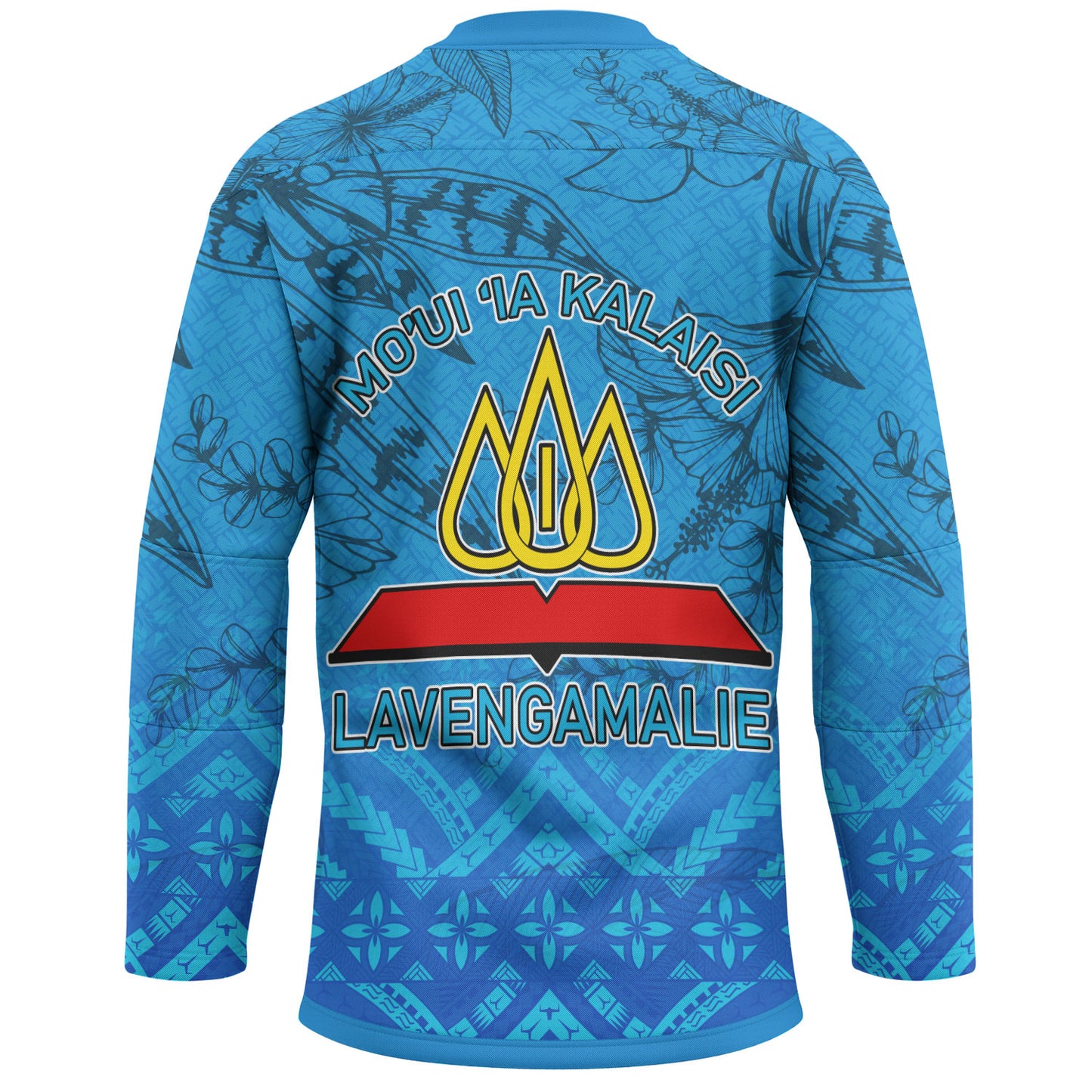 Tonga Custom Personalised Hockey Jersey - Lavengamalie College Logo With Tropical Flowers Hockey Jersey
