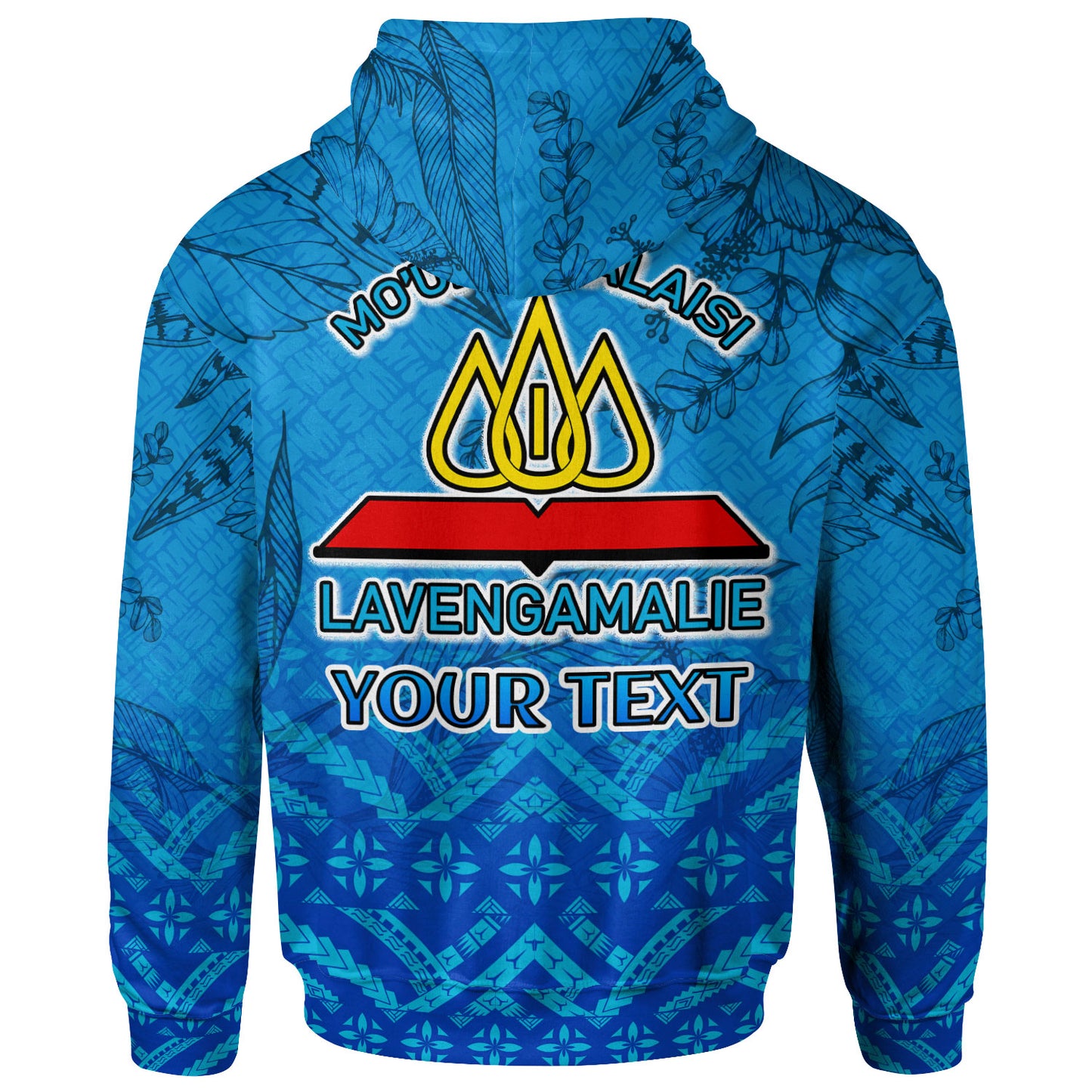 Tonga Custom Personalised Hoodie - Lavengamalie College Logo With Tropical Flowers Hoodie