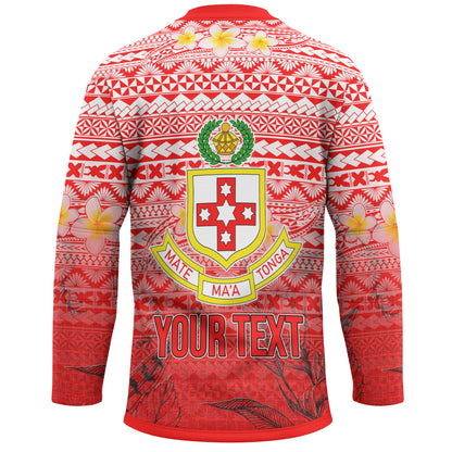 Tonga Custom Personalised Hockey Jersey - Kolisi Tonga With Tropical Flowers