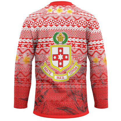 Tonga Custom Personalised Hockey Jersey - Kolisi Tonga With Tropical Flowers