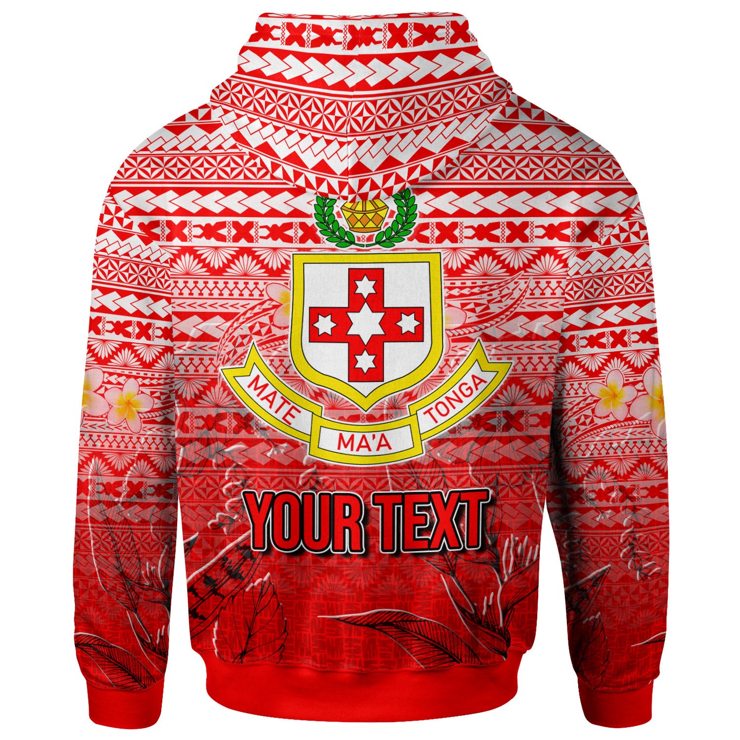 Tonga Custom Personalised Hoodie - Kolisi Tonga With Tropical Flowers