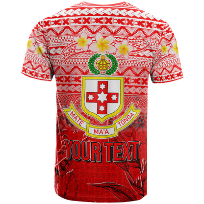 Tonga Custom Personalised T-Shirt - Kolisi Tonga With Tropical Flowers