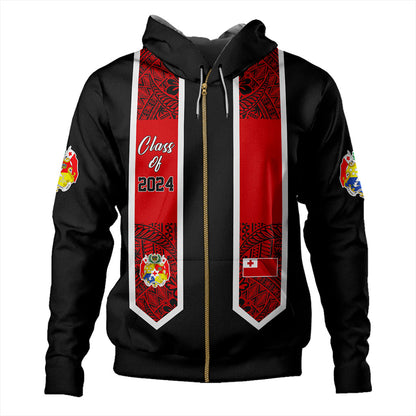 Tonga Hoodie Custom Flag Polynesia Tribal Grad Style