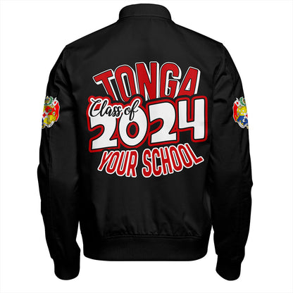 Tonga Bomber Jacket Custom Flag Polynesia Tribal Grad Style
