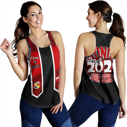 Tonga Women Tank Custom Flag Polynesia Tribal Grad Style