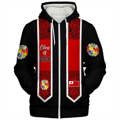 Tonga Sherpa Hoodie Custom Flag Polynesia Tribal Grad Style