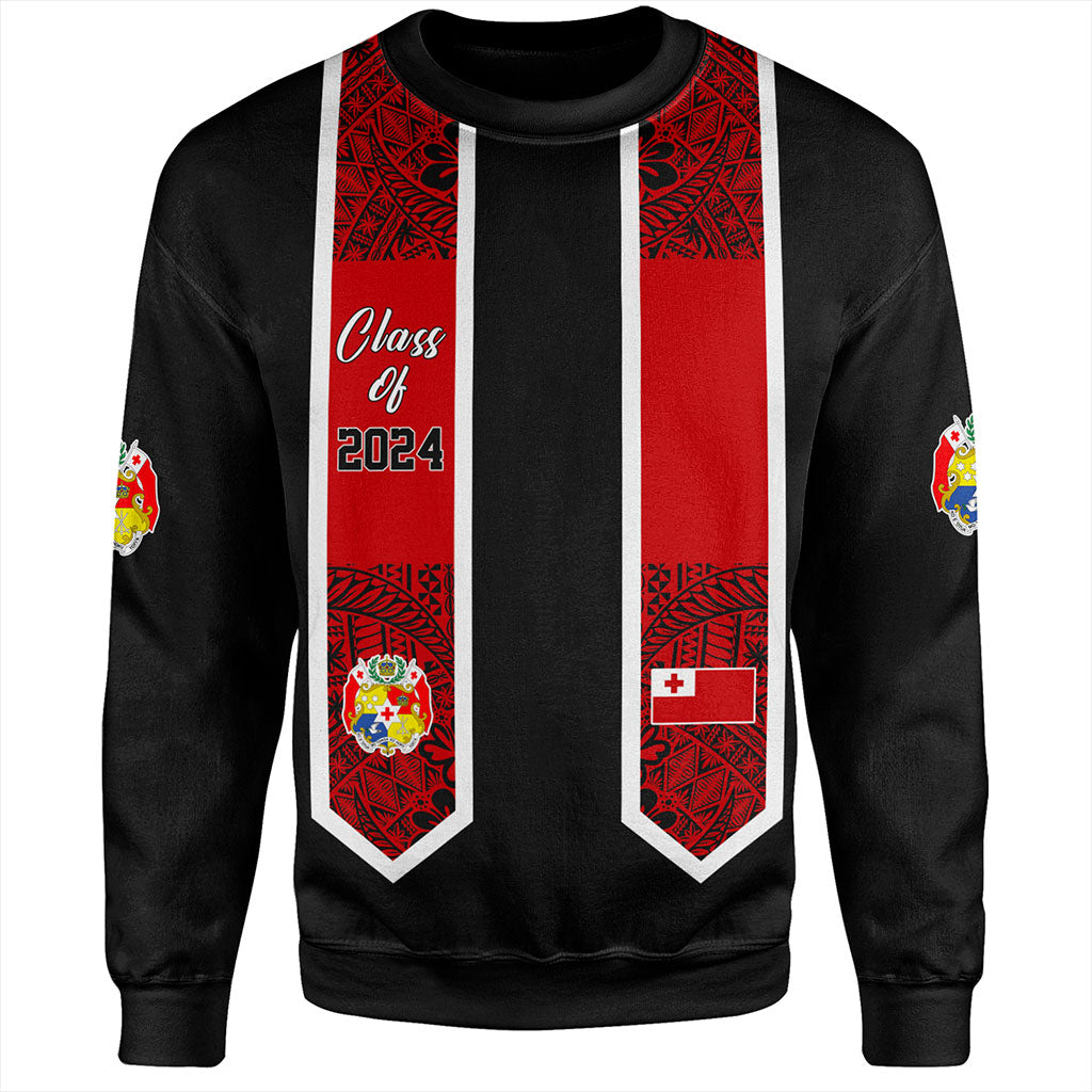 Tonga Sweatshirt Custom Flag Polynesia Tribal Grad Style