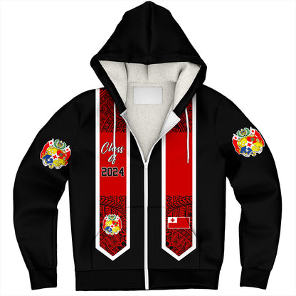 Tonga Sherpa Hoodie Custom Flag Polynesia Tribal Grad Style