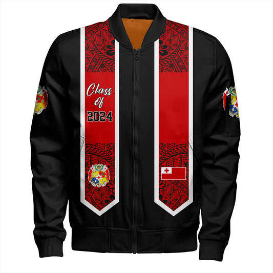 Tonga Bomber Jacket Custom Flag Polynesia Tribal Grad Style