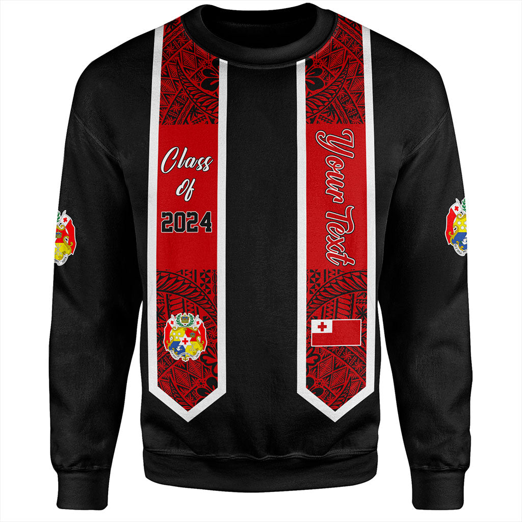 Tonga Sweatshirt Custom Flag Polynesia Tribal Grad Style
