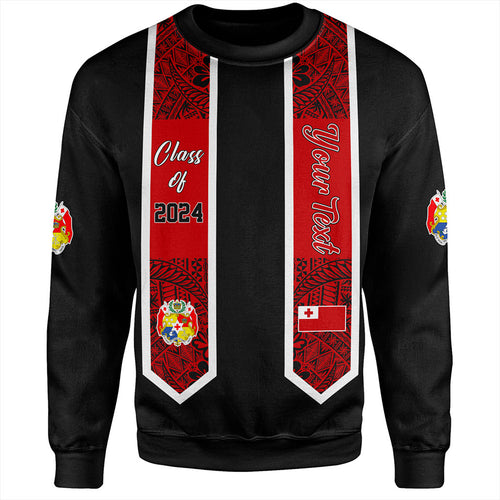 Tonga Sweatshirt Custom Flag Polynesia Tribal Grad Style