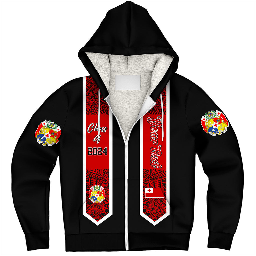 Tonga Sherpa Hoodie Custom Flag Polynesia Tribal Grad Style