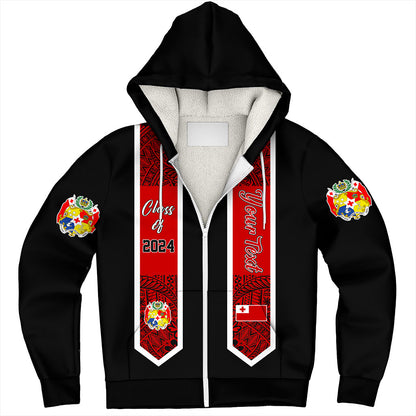 Tonga Sherpa Hoodie Custom Flag Polynesia Tribal Grad Style