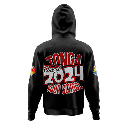 Tonga Hoodie Custom Flag Polynesia Tribal Grad Style