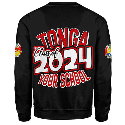 Tonga Sweatshirt Custom Flag Polynesia Tribal Grad Style