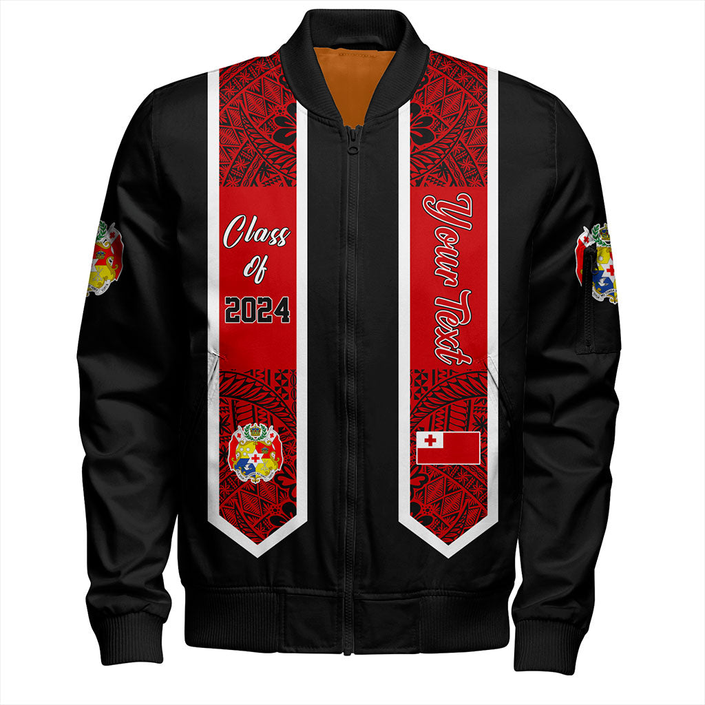 Tonga Bomber Jacket Custom Flag Polynesia Tribal Grad Style