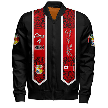 Tonga Bomber Jacket Custom Flag Polynesia Tribal Grad Style