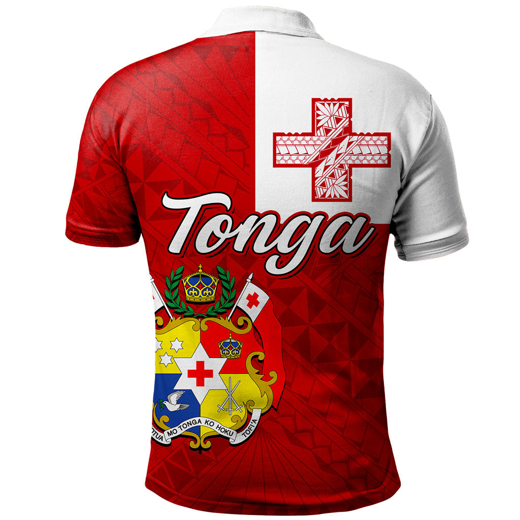 Tonga Polo Shirt Flag Design With Pattern