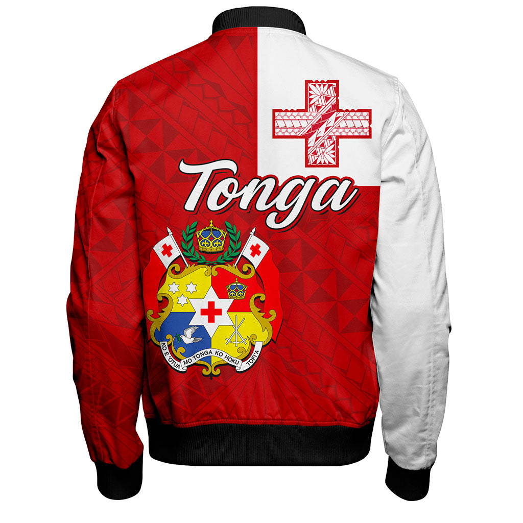 Tonga Bomber Jacket Flag Design With Pattern