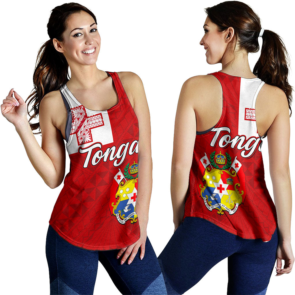 Tonga Women Tank Flag Design With Pattern