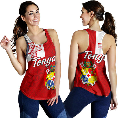 Tonga Women Tank Flag Design With Pattern