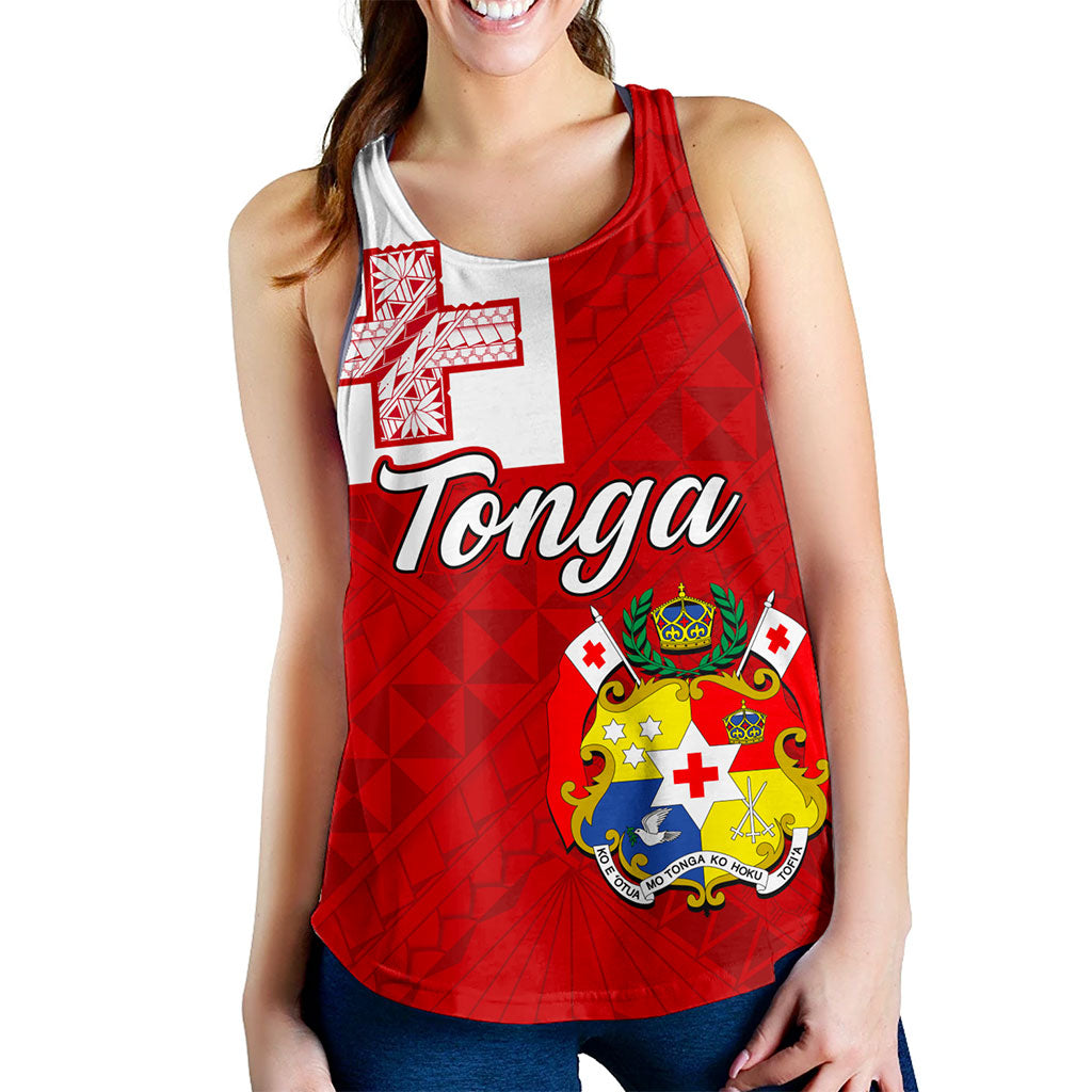 Tonga Women Tank Flag Design With Pattern