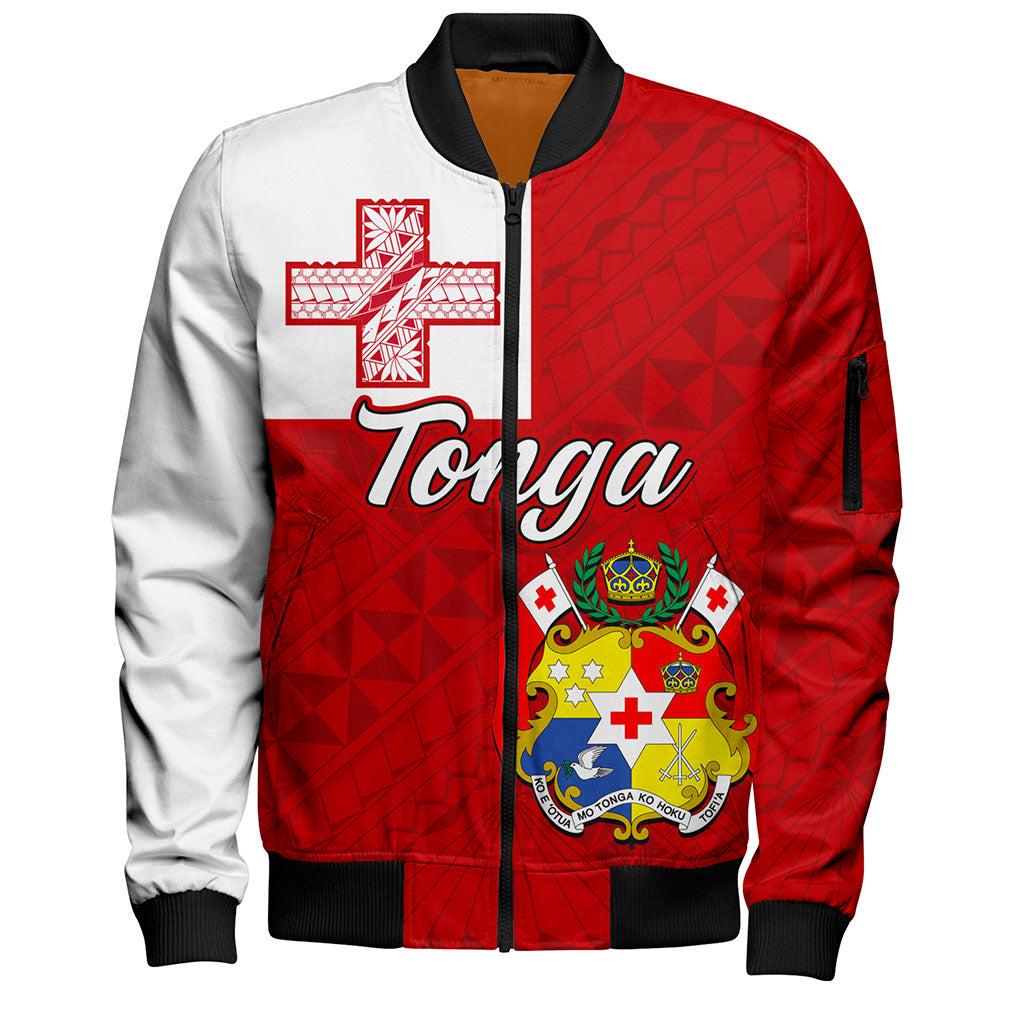 Tonga Bomber Jacket Flag Design With Pattern