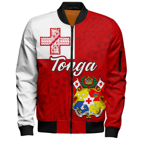 Tonga Bomber Jacket Flag Design With Pattern