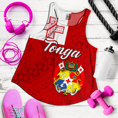 Tonga Women Tank Flag Design With Pattern