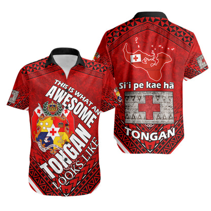 Tonga Short Sleeve Shirt - Custom Awesome Tongan Patterns Short Sleeve Shirt