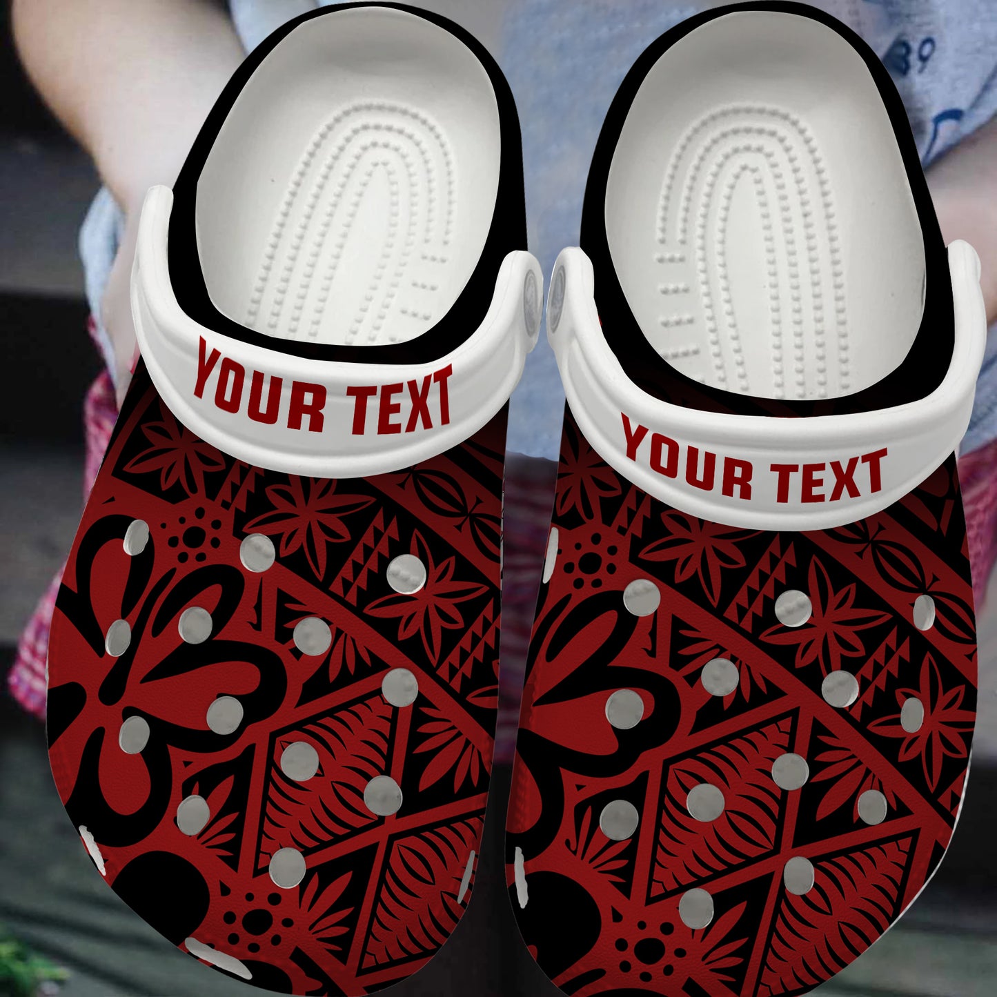Tonga Clogs Shoes Custom Text Tonga Kupesi Ngatu