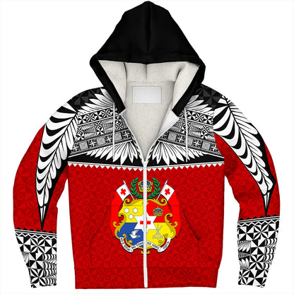 Tonga Sherpa Hoodie Ngatu Design Tribal New Style