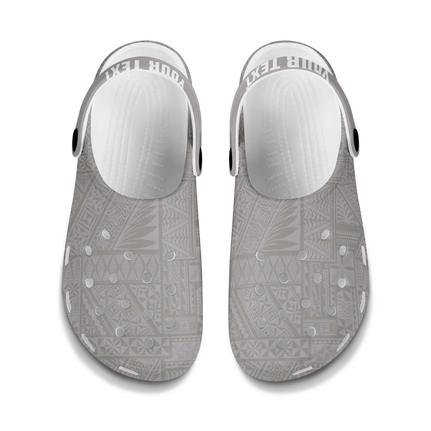 Tonga Clogs Shoes Custom Text Ngatu Tradiational Pattern