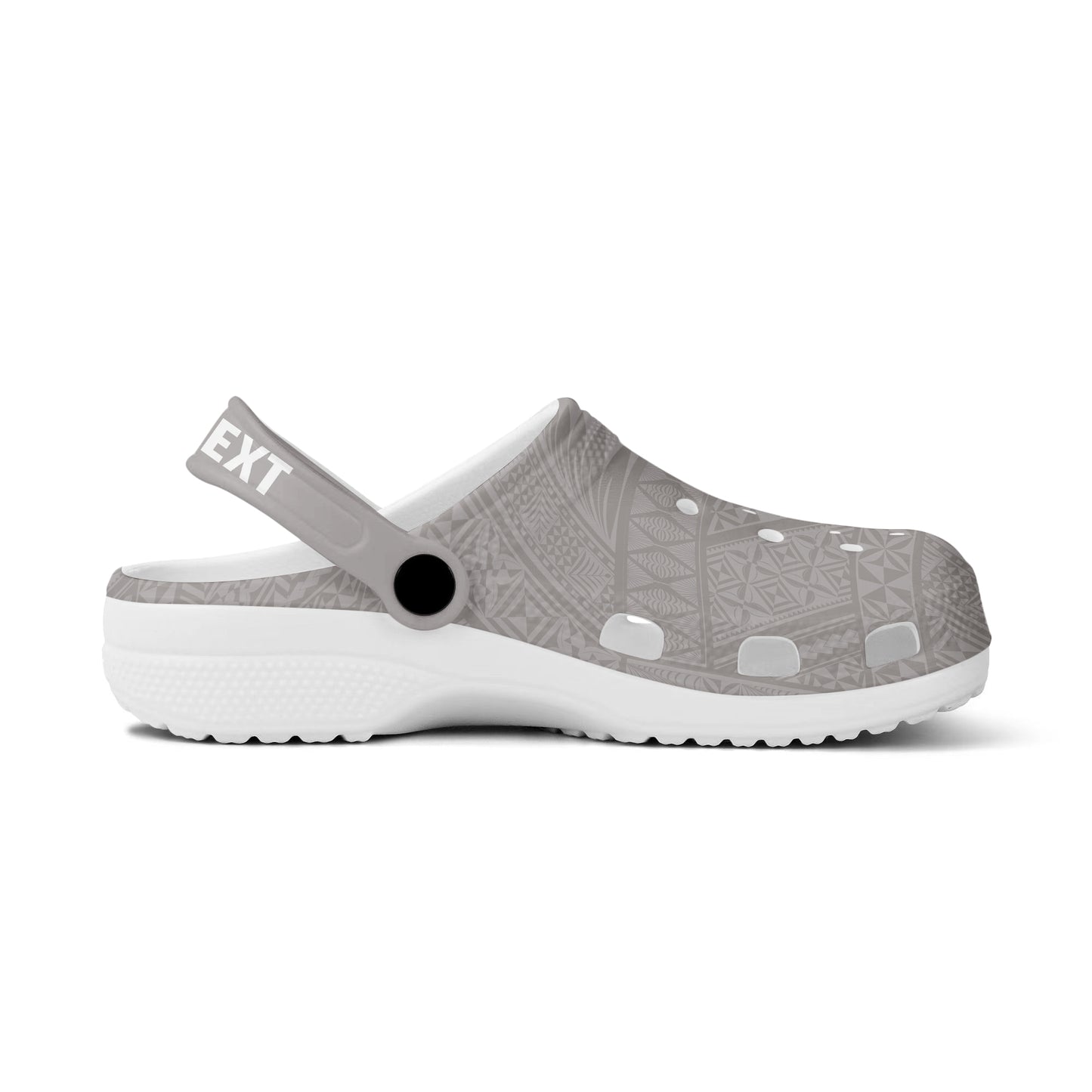 Tonga Clogs Shoes Custom Text Ngatu Tradiational Pattern
