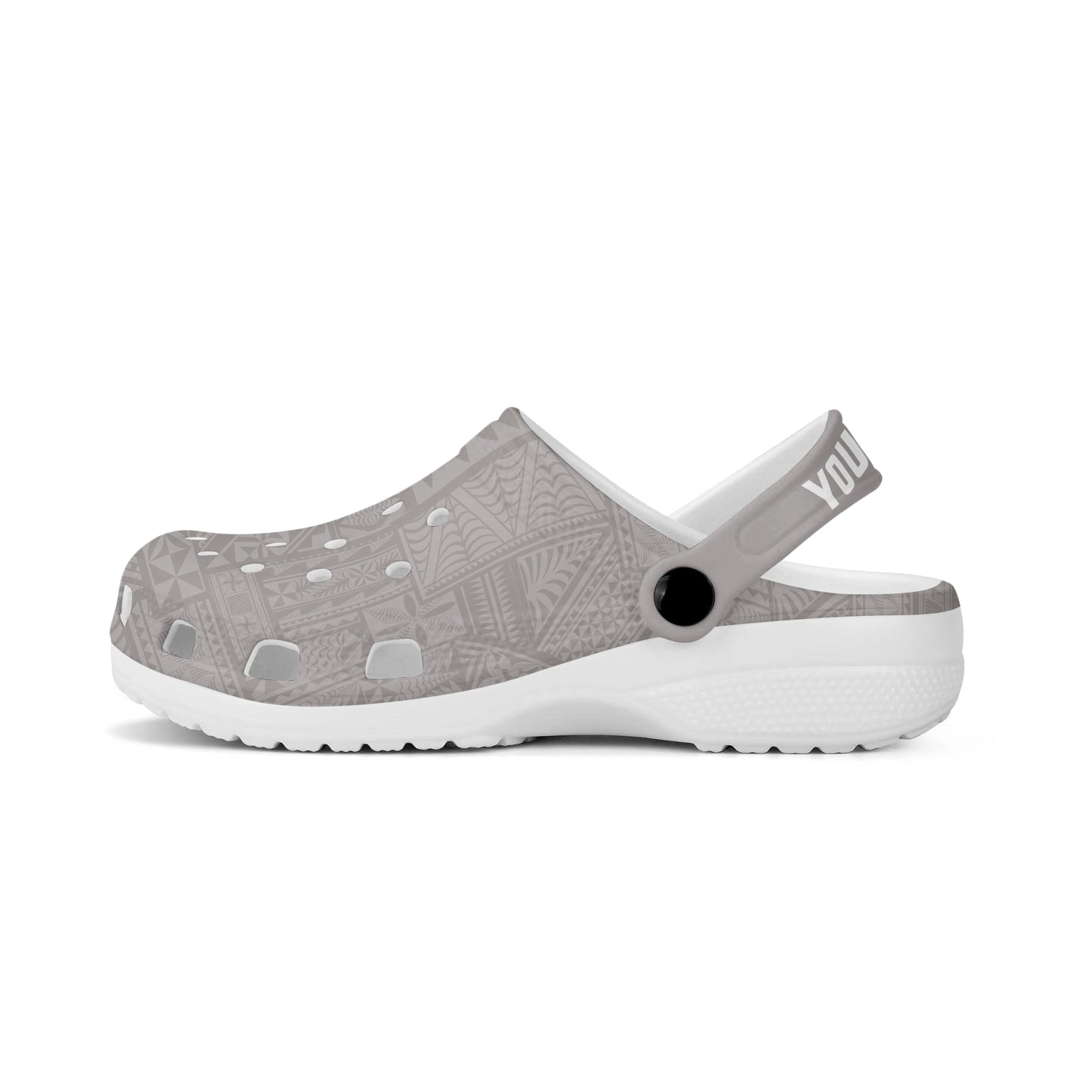 Tonga Clogs Shoes Custom Text Ngatu Tradiational Pattern