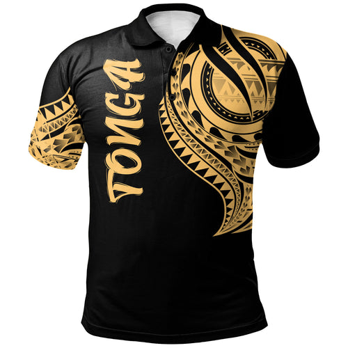 Tonga Polo Shirt - Tonga Tatau Gold Patterns