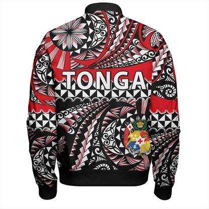 Tonga Bomber Jacket Polynesian Tattoo Tongan Tapa