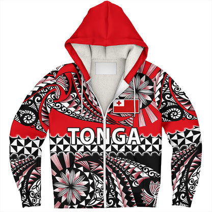 Tonga Sherpa Hoodie Polynesian Tattoo Tongan Tapa