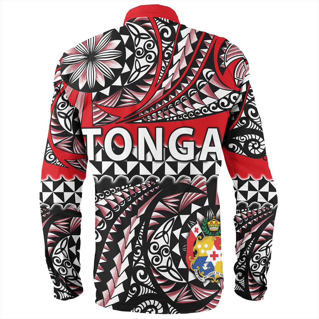 Tonga Long Sleeve Shirt Polynesian Tattoo Tongan Tapa