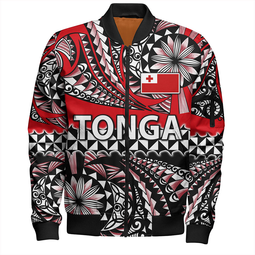 Tonga Bomber Jacket Polynesian Tattoo Tongan Tapa