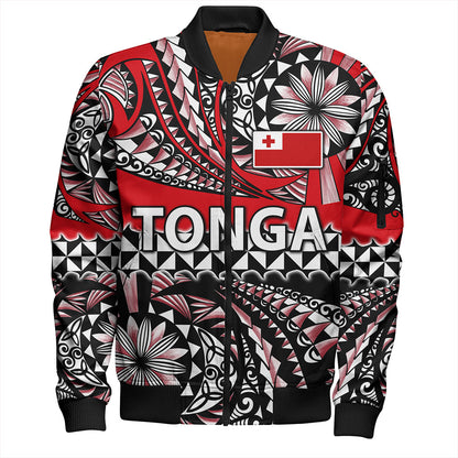 Tonga Bomber Jacket Polynesian Tattoo Tongan Tapa