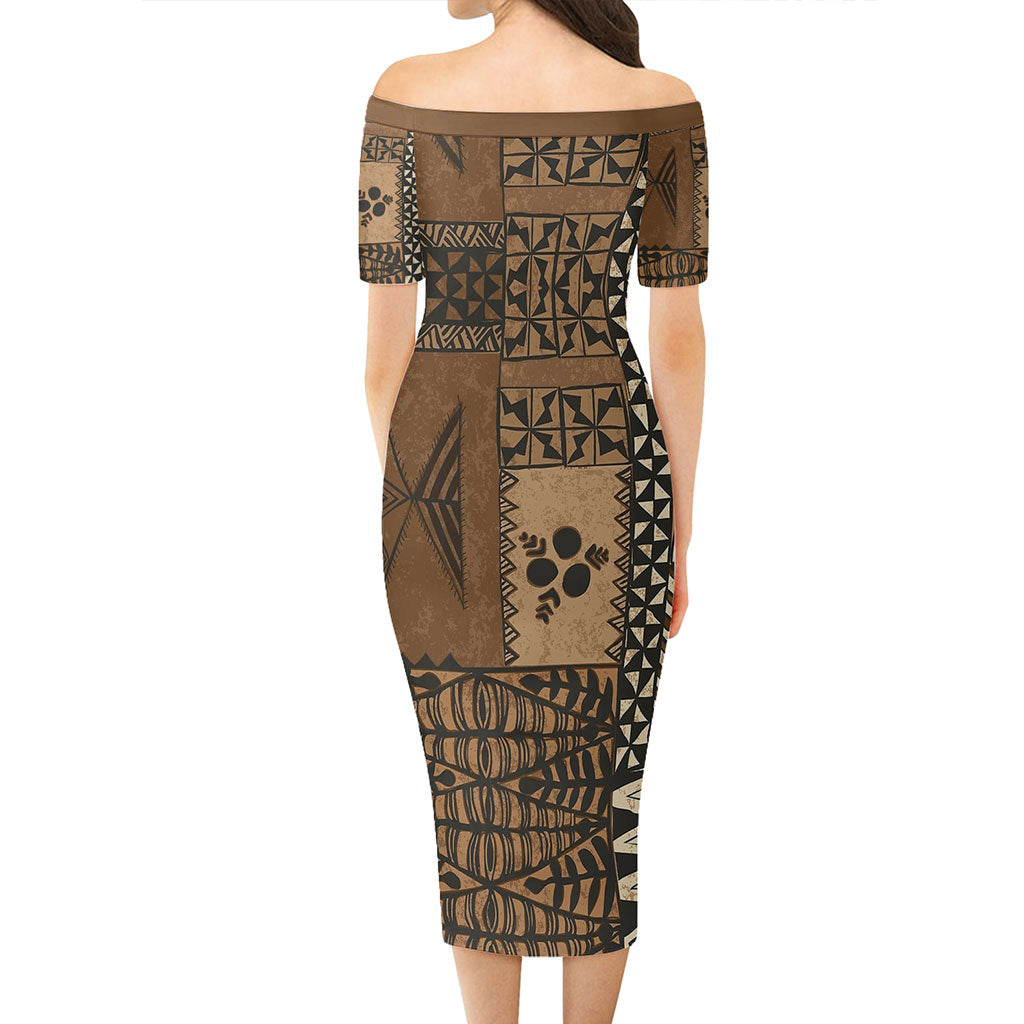 Tonga Combo Short Sleeve Dress And Shirt Scarf