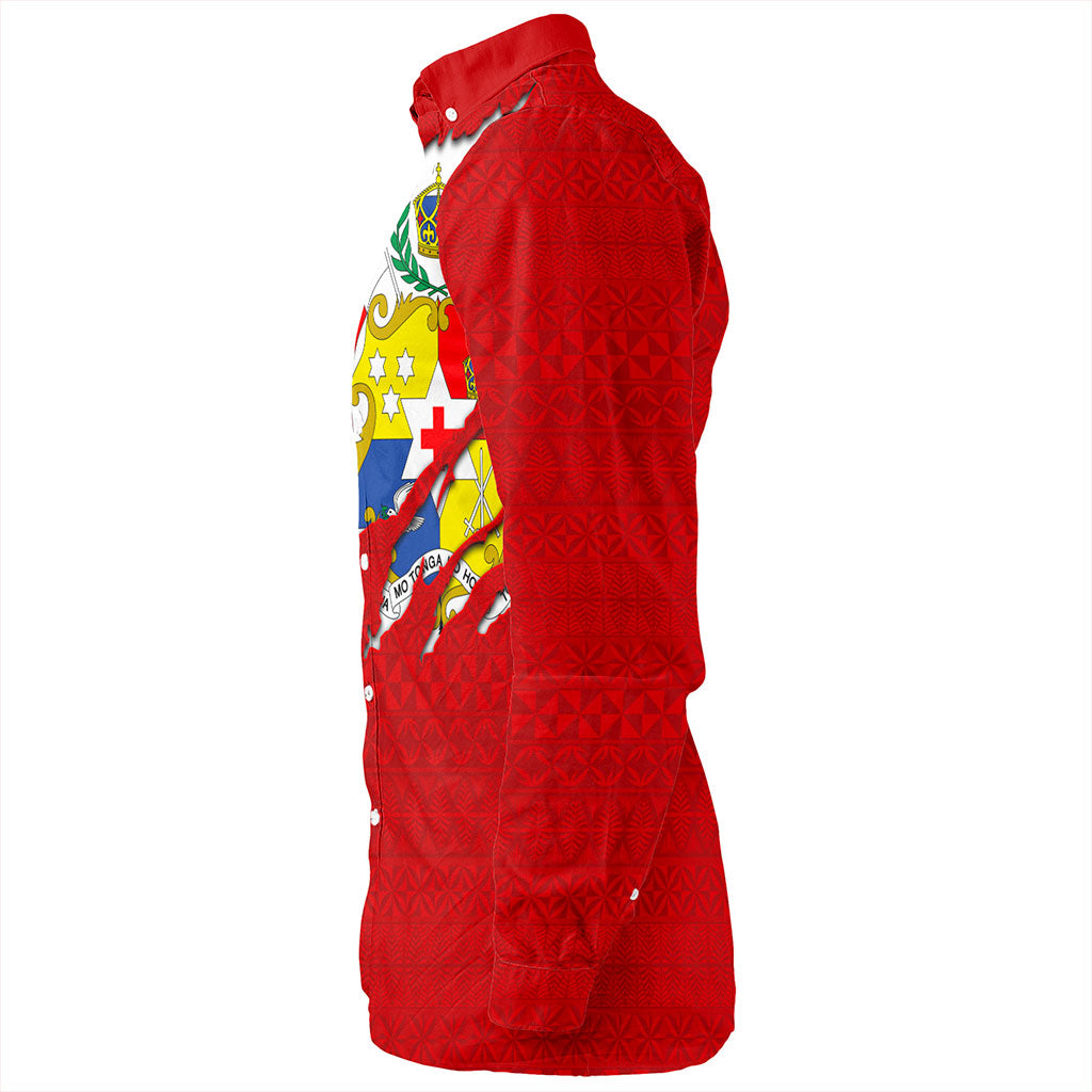 Tonga Long Sleeve Shirt Ngatu Crack Style Ver.1