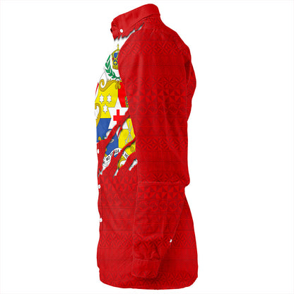 Tonga Long Sleeve Shirt Ngatu Crack Style Ver.1